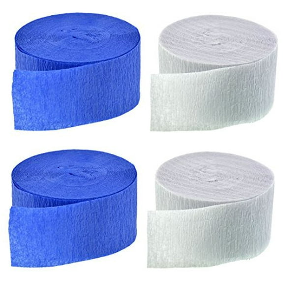 MADE IN USA! 2 Rolls Each Color BLACK and WHITE Crepe Paper Streamers